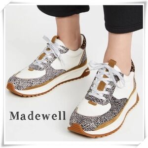 Madewell Madewell Kickoff Trainer Sneakers Leather and Spot Mix Calf Hair Sz 7.5